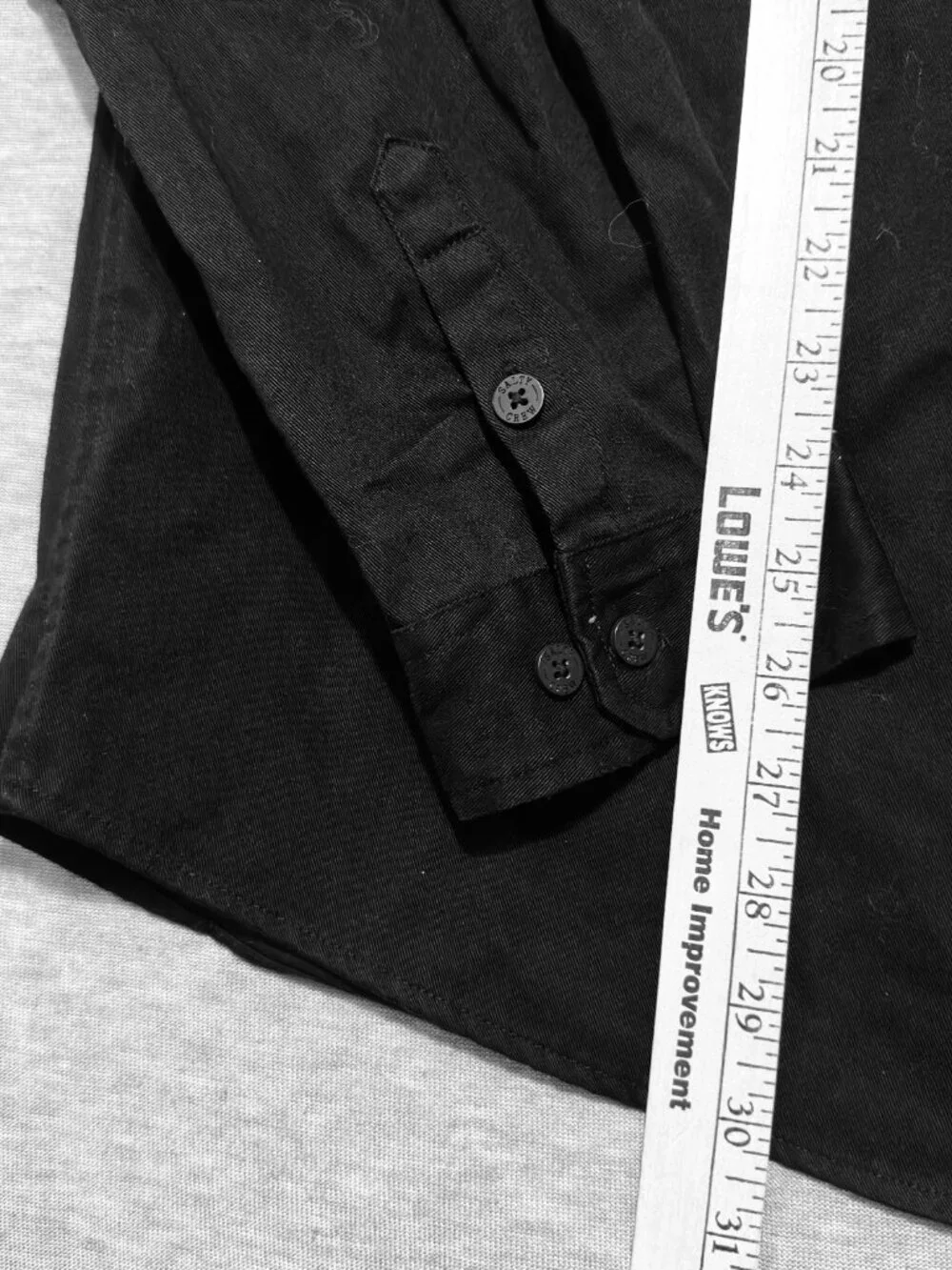 Salty Crew Shirt Mens XL Black Long Sleeve Button Front Utility Work Cotton